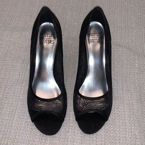 Women’s size 7 black heels with black embellishments
